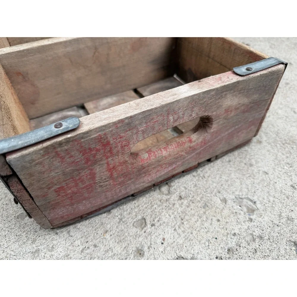 Wooden Soda Crate Large Rustic Vintage Storage Box Coca Cola Coke Collectible